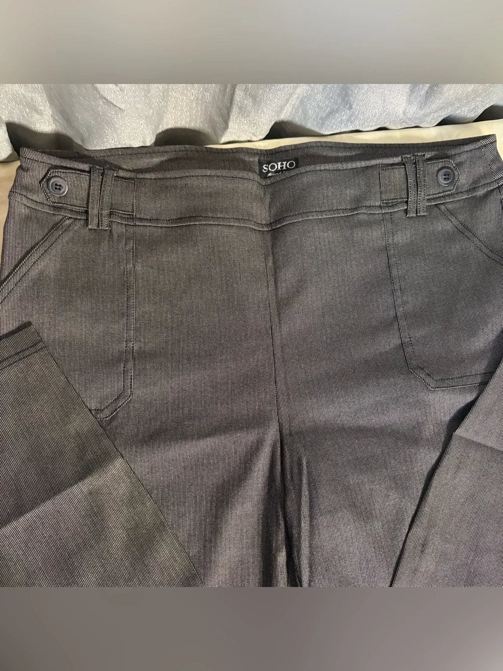 Soho dark grey pinstripe trousers woman’s XL